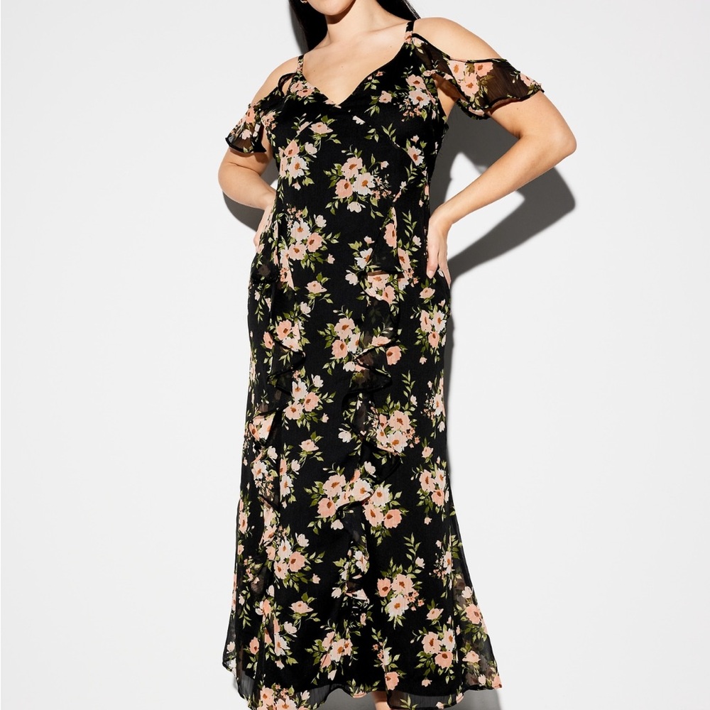 Old Navy Black Floral Maxi Dress